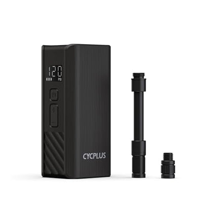 CYCPLUS Electric Bike Pump, A3Mini, 120 PSI, Brushless Motor, with Display | Pocket-size, 212g, 2000mAh, Fast Inflation. Presta and Schrader Valve，Auto Off, for Road Bikes, MTB, E-Bikes and Motorcycles