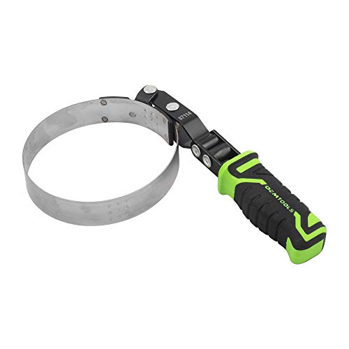 OEMTOOLS Swivel Oil Filter Wrench for Removing 3-3/4" - 4-3/8" Oil Filters | Oil Filter Removal Tool for Filters in Tight Spaces, Dimpled Steel Band, Padded TPR Handle - size: 3-3/4" - 4-3/8"