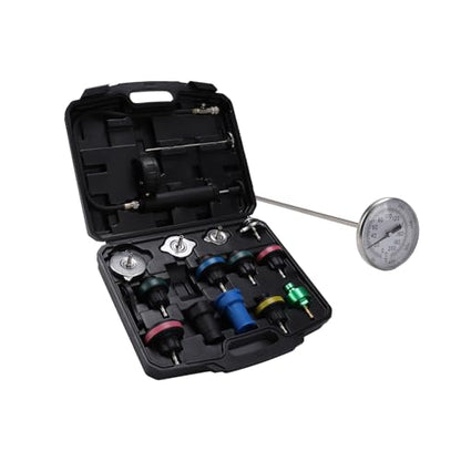 16 Pcs Universal Radiator Pressure Tester Kit,Coolant Pressure Tester kit with 13 Radiator Adapters,Precise Coolant Leak Detector for All Vehicle Cooling System - size: 16PCS