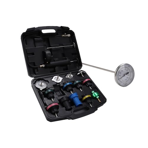 16 Pcs Universal Radiator Pressure Tester Kit,Coolant Pressure Tester kit with 13 Radiator Adapters,Precise Coolant Leak Detector for All Vehicle Cooling System - size: 16PCS