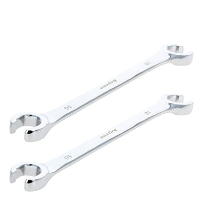 Auniwaig 16mm x 18mm Flare Nut Wrench 0.63 x 0.71 Inch Metric Double Open End Geardrive Flare Nut Wrench for Removing Replacing Nuts 2 Pcs - size: 16x18mm