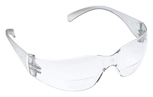 3M 11513-00000-20 Virtua Reader Protective Eyewear, Clear Anti-Fog Lens, Clear Temple, +1.5 Diopter