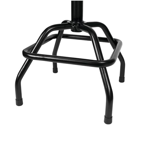Performance Tool W85011 Pneumatic Swivel Bar Stool with Back Support, 360-Degree Swivel, Heavy Duty Steel Frame, Black - style: Pneumatic Swivel Bar Stool