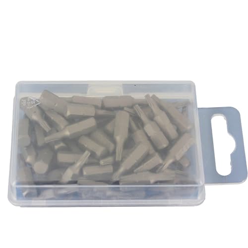 TEMO 50 pc T10 Torx 6 Point Impact Ready 1 Inch Long Screwdriver Insert Bits Hex Shank with Quick Release Slot - size: T10 1"