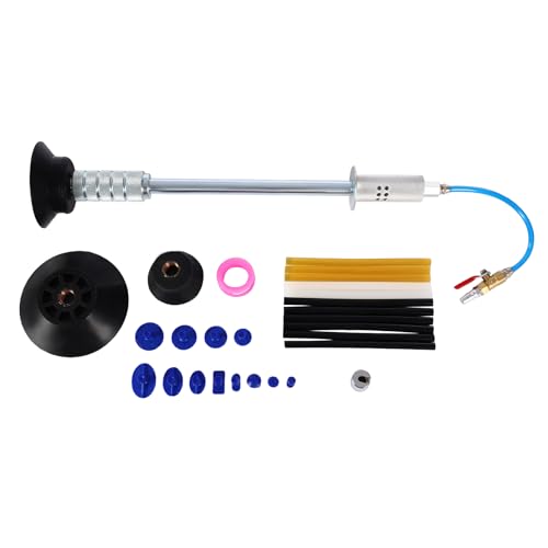 Air Pneumatic Dent Puller Kit, Steel Slide Hammer with 3 Suction Cups 3.15” 4.64” 6.1”, Car Auto Body Dent Repair Kit with 12 Puller Tabs, Dent Removal Hammer Tools Hand Tool