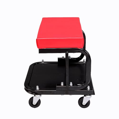 Mechanics Roller Seat, 300 LBS Capacity Rolling Creeper | Garage Padded Rolling Workshop Stool with Tool Tray Storage Creeper Seat Mechanic Stool with Wheels Creepers Automotive