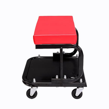 Mechanics Roller Seat, 300 LBS Capacity Rolling Creeper | Garage Padded Rolling Workshop Stool with Tool Tray Storage Creeper Seat Mechanic Stool with Wheels Creepers Automotive