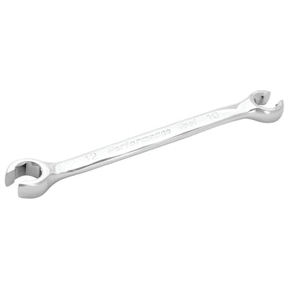 Performance Tool W30410 10 mm x 12 mm Metric Flare Nut Wrench | Automotive brake line wrench. Drop forged chrome alloy steel. 15-degree offset. Fully polished finish - size: 10mm x 12mm Flare Nut Wrench