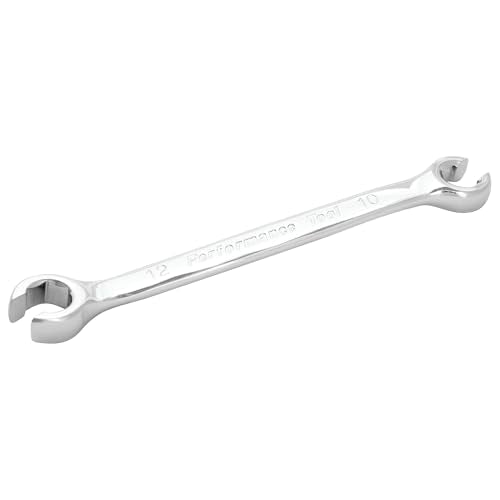 Performance Tool W30410 10 mm x 12 mm Metric Flare Nut Wrench | Automotive brake line wrench. Drop forged chrome alloy steel. 15-degree offset. Fully polished finish - size: 10mm x 12mm Flare Nut Wrench