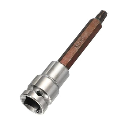HARFINGTON Torx Bit Socket 1/2" Drive T40 S2 Steel 6 Point Head Long Screwdriver Drill Bits CR-V Steel Socket Adapter for Home Auto Axle Hex Nuts Bolts Repair - size: T40