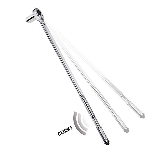 Powerbuilt 3/4-Inch Micrometer Torque Wrench, 100-600 Foot/Pounds, Reversible Ratchet Clicks, Lockable - 641434 - size: 3/4 in.