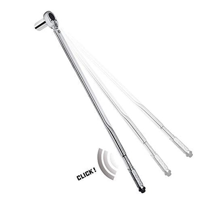 Powerbuilt 3/4-Inch Micrometer Torque Wrench, 100-600 Foot/Pounds, Reversible Ratchet Clicks, Lockable - 641434 - size: 3/4 in.