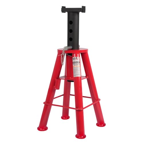 Maxority 10 Ton (20,000 lbs) Capacity Heavy-Duty Medium Profile Pin Type Adjustable Jack Stand for Trucks & Equipment (1 PC, 10 TON Medium) - size: 1 PC 10 TON MEDIUM