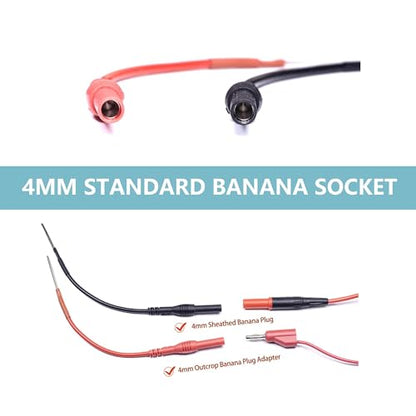 2Pcs Silicon Flexible Spoon Back Probes, Back Probe Kit Pins Automotive Compatible with 4mm Banana Plug Test Leads for Multimeter Voltage Testing Detect Automobile Electrical Circuit