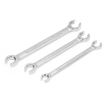 Great Neck FNW3M 3-Piece Metric Flare Nut Wrench Set, Open Heads For Fastening Nuts to Tubing, Grips Soft-Metaled Fasteners Without Harm, Useful Car Repair Tool, Brake Lines, Power-Steering System