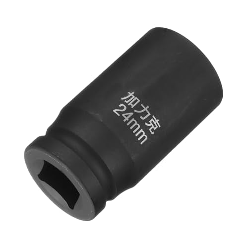 HARFINGTON 4 Point Square Socket 3/4" Drive by 24mm Metric Square Impact Socket 40CR Blackening Standard Wheel Sockets Pneumatic Socket Tool for Auto Repair Mechanical Maintenance Home Use - size: 24mm