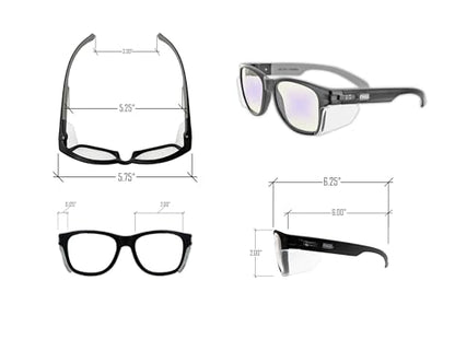 MAGID Y50 Safety Glasses for Construction | Black Frame — 2 Pairs, Blue Blocking Lens | Side Shields, ANSI Z87.1+, Anti-Fog, Scratch-Resistant, 99.9% UV Protection, Polycarbonate Lens - color: Blue Blocking Lens | Black Frame, size: 2 Pairs