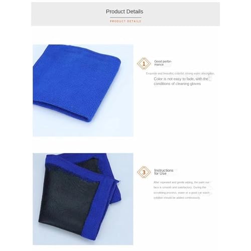 Clay Bar Towel for Car Detailing - Fine Grade Synthetic Microfiber Cloth | Black Line Clay Towel - for Interior Carpet Glass Paint Wheel Engine Home Garage Workshop Marine RV Motorcycle