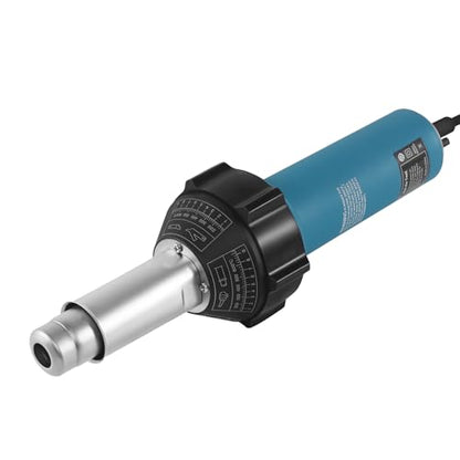 1600W 110V Hot Air Welder Heating Gun, TPO PVC Vinyl Welding Kit with Welding Speed Nozzle Roller Rod Carry Case, 40-600℃ Adjustable Temperature, Handheld Hot Air Torch Plastic Welding Gun - color: 1600w-(w/Case+extra 2 Accessories)
