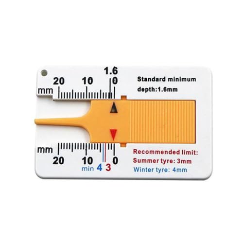 Car Tyre Tread Depthometer Portable Depth Gauge Measurement Supply 0-20mm Plastic Wheel Measure Tool Depth Indicator(Yellow-no Keychain) - color: yellow-no keychain, size: yellow-no keychain