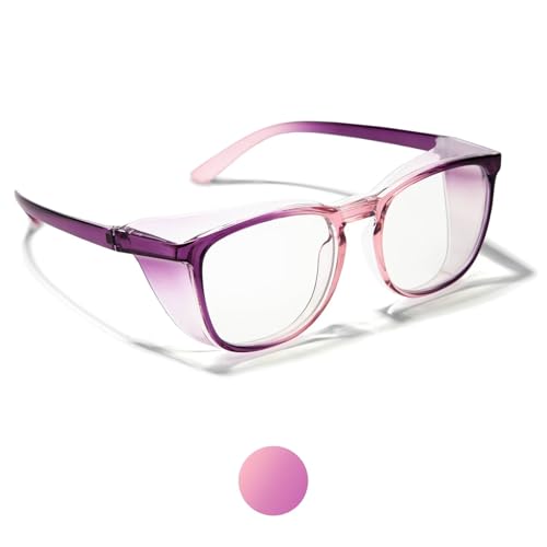 LianSan Oversize Anti-Fog Safety Glasses for Nurses, Z87.1 Certified Goggles for Women, Square UV Protection - color: Gradient Purple