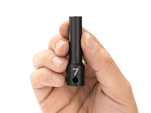 TEKTON 3/8 Inch Drive x 7 mm Deep 12-Point Impact Socket | SID13307 - size: 7 mm, style: Deep