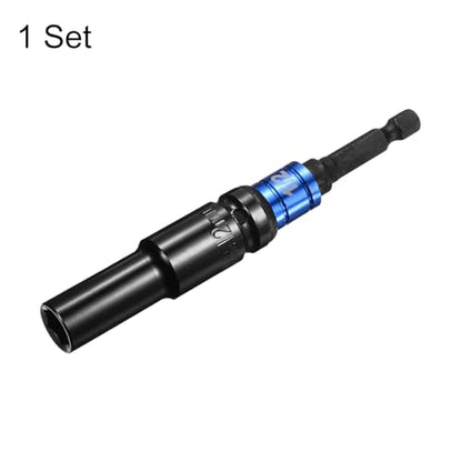 HARFINGTON Deep 6-Point Impact Socket 1/2" Drive 12mm Metric Socket 3" Length with 1/4" Hex Shank Adapter, CR-V Steel Socket Adapter Accessory Tool Set Kit for Hex Bolts Nuts - size: 12mm