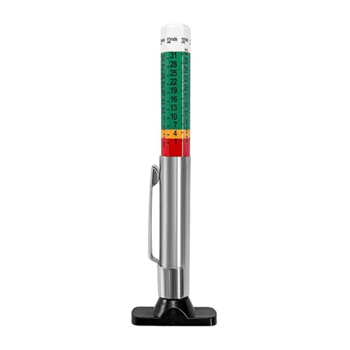 88702 Smart Tire Tread Depth Gauge, Accurate Color Coded Tyre Tread Depth Measure Tool with Pocket Clip, Heavy Duty Tire Wear Gauge in 32nds for Most Cars Trucks SUVs - color: 1 PCS
