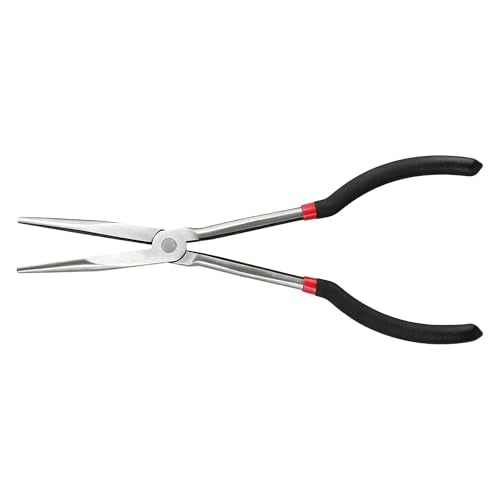 SEUNMUK 11 Inch Extra Long Needle Nose Pliers, Pack of 4, Long Reach Needlenose Pliers with Nonslip Handle, Straight Pliers for Mechanics, Technicians, and Home Repairing