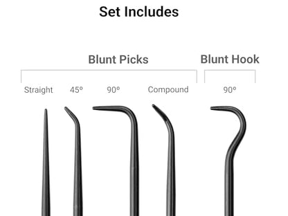 TEKTON Blunt Pick and Hook Set (5-Piece) | PNH90403 | Made in USA - style: Blunt Pick and Hook Set (5-Piece)