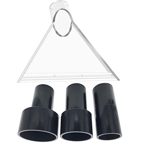 TunaMax Universal Work with All Shop Vacs Extractor Attachment with 1-1/4" & 1-7/8" & 2-1/2" Three Adapters for Upholstery & Carpet Cleaning & Auto Detailing, Large 7-1/2" Width Clear Head - size: Large