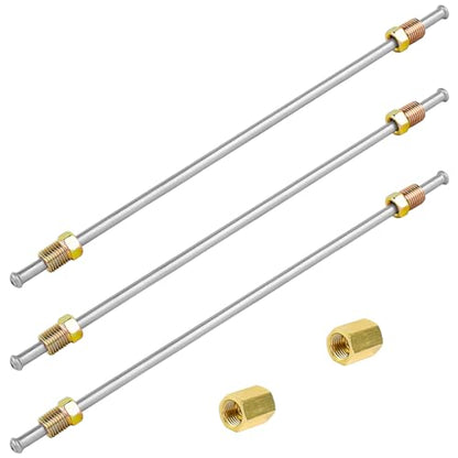 MuHize Stainless Steel Brake Line Kit - Upgraded 16" Flexible 3/16" Brake Tubing with Inverted Bubble Flared Ends & 2 Unions - color: White, size: 16 Inch