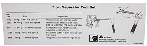 OTC 6299 Separator Set - 5 Piece; Includes Five Popular "Pickle Forks" and Storage Case - Use to Remove Shock Linkage, Tie Rods, Ball Joints, and More on Many Cars, Light Trucks/SUVs, and Vans | Use to Remove Shock Linkage, Tie Rods, Ball Joints, and More