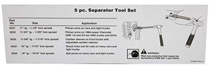 OTC 6299 Separator Set - 5 Piece; Includes Five Popular "Pickle Forks" and Storage Case - Use to Remove Shock Linkage, Tie Rods, Ball Joints, and More on Many Cars, Light Trucks/SUVs, and Vans | Use to Remove Shock Linkage, Tie Rods, Ball Joints, and More