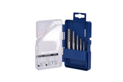 Century Drill & Tool 73415 Spiral Flute Screw Extractor Set, #1 - #5, Heat-Treated Steel, Superior Grip for Easy Extraction of Broken Screws and Bolts - size: 5-piece Spiral Flute