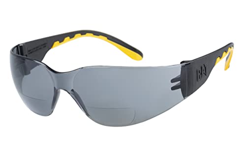 CAT TRACK Safety Glasses with Bifocal Readers, Clear or Smoke Lens, Anti-Fog, +1.0, +1.5, +2.0, +2.5, +3.0 Diopters - color: Smoke, size: +2.5 Diopter