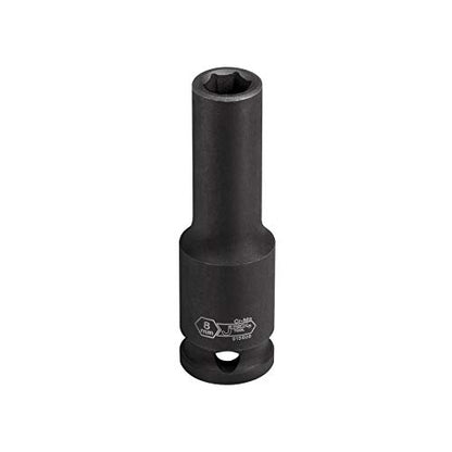 Jetech 3/8 Inch Drive 8mm Deep Impact Socket, Heat-Treated Chrome Molybdenum Alloy Steel, 6-Point Design, Metric, Anti-Rust Finish for Pneumatic & Electric Impact Wrench - size: 8mm