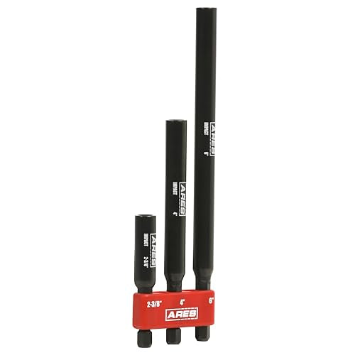 ARES 22030 – 3-Piece Magnetic Bit Holder Set – 1/4-Inch Hex Shank for Use with Power Drills and Drivers – Magnet Securely Holds Bits in Place – Includes 2.5-Inch, 4-Inch, and 6-Inch Lengths - size: 3-Piece Magnetic Bit Holder Set