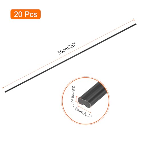 MECCANIXITY 20pcs 20 Inch Plastic Welding Rods ABS Welding Strips Welder Rods for Plastic Welder, Car Bumper, Kayak Repair, Black - color: Black, size: 20 Inch