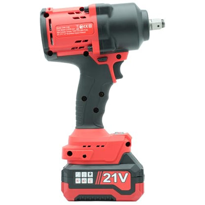 BESWELL CIW-112B 1/2" Cordless Impact Wrench Kit with 2x 4.0Ah Batteries | 885 Ft-Lbs brushless electric gun. Includes 2 batteries, charger, 3pcs deep sockets & case for fast car tire repair.