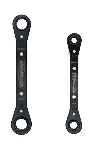 Channellock 841M Metric 4-n-1 Ratcheting Wrench Set: 8mm by 10mm, 16mm by 17mm, 12mm by 13mm, 18mm by 19mm, Black - style: 2 Piece Metric