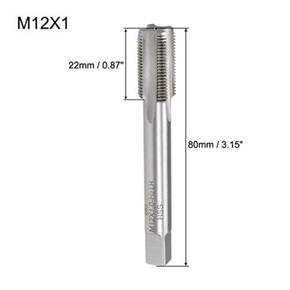 uxcell Metric Machine Tap Left Hand M12 Thread 1 Pitch H2 4 Flutes High Speed Steel Screw Thread Taps Tapping Tool - size: M12x1