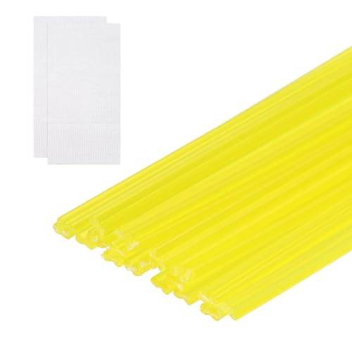 MECCANIXITY 20pcs Plastic Welding Rods, 10 Inch PP Welding Repair Strips Welder Rods with Reinforcing Mesh for Car Bumpers, Kayak Repair, Plastic Welder, Yellow - color: Yellow, size: 25cm