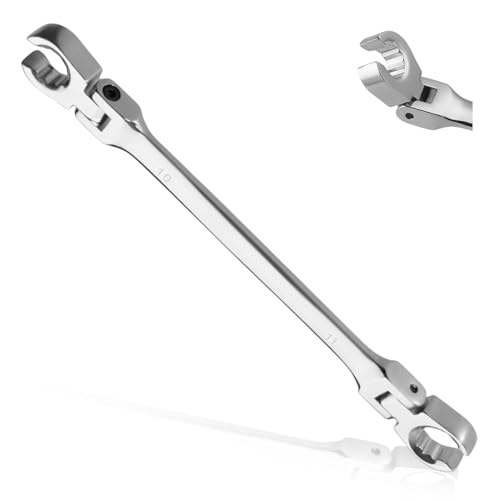 Flex Head Flare Nut Wrench 10 * 11mm Flare Nut Wrench Set Metric Flare Tool Double Flexible Flare Nut Line Wrench Flare Tool Flex Tools 40Cr for Automotive Repairs Plumbing Repairs - style: 10*11mm