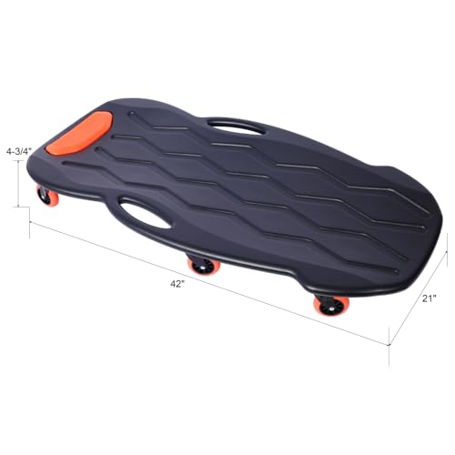 Heavy Duty Automotive Mechanic Creeper with Padded Headrest and Smooth Rolling Casters, Low Profile Garage Floor Creeper 330 lbs Capacity with Tool Trays and Carrying Bag (2pcs) - color: 2pcs