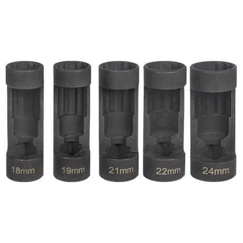 Shock Absorber Removal Strut Socket Set Suspension Nut Socket Kit Made from Steel Useful for Strut Nut Disassembly Suitable for Car Repair DIY, 5 Pieces - color: 5 Pieces