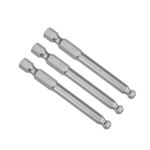 uxcell 3 Pcs H5 (5mm) Ball End Screwdriver Bits, S2 Steel Magnetic 2.6 Inch Long Drill Bit with 1/4 Inch Hex Shank - style: H5
