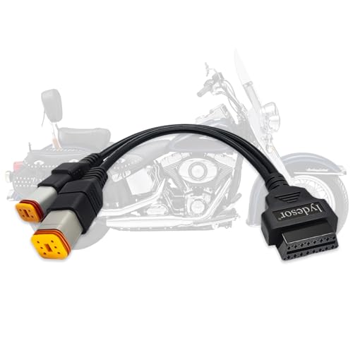 Obd2 Cable for Harley 4pin+6pin 2 in 1 Motorcycle OBD Adapter Cable | OBD Scanner Connector Work with Motorcycle OBDii Diagnostic Tool 16 Pin to 4 Pin 6 Pin Fits for Harley Davidson Scan Tool
