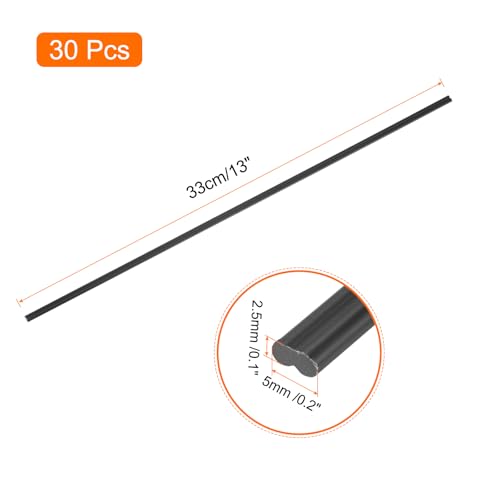 MECCANIXITY 30pcs 13 Inch Plastic Welding Rods PP Welding Strips Welder Rods for Car Bumper, Kayak Repair, Plastic Welder, Black - color: Black