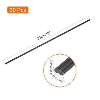 MECCANIXITY 30pcs 13 Inch Plastic Welding Rods PP Welding Strips Welder Rods for Car Bumper, Kayak Repair, Plastic Welder, Black - color: Black